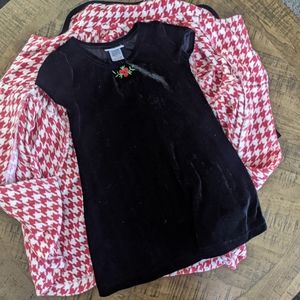 Blueberri velvet dress and houndstooth coat, 4T